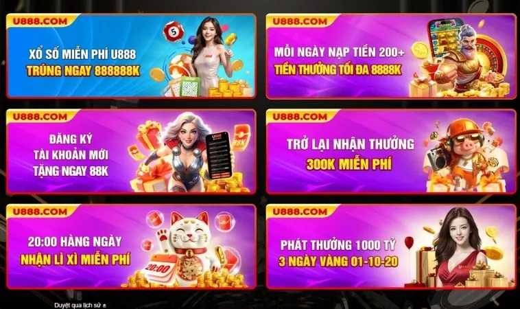 Khuyến Mãi U888: Cơ Hội Vàng Cho Bet Thủ 2025 1 Vô vàn các chương trình khuyến mãi hấp dẫn tại nhà cái U888